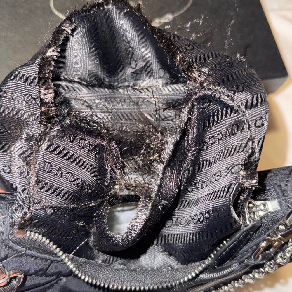 Black Quilted Shoulder Bag with Silver Chain - Picture 6 of 7